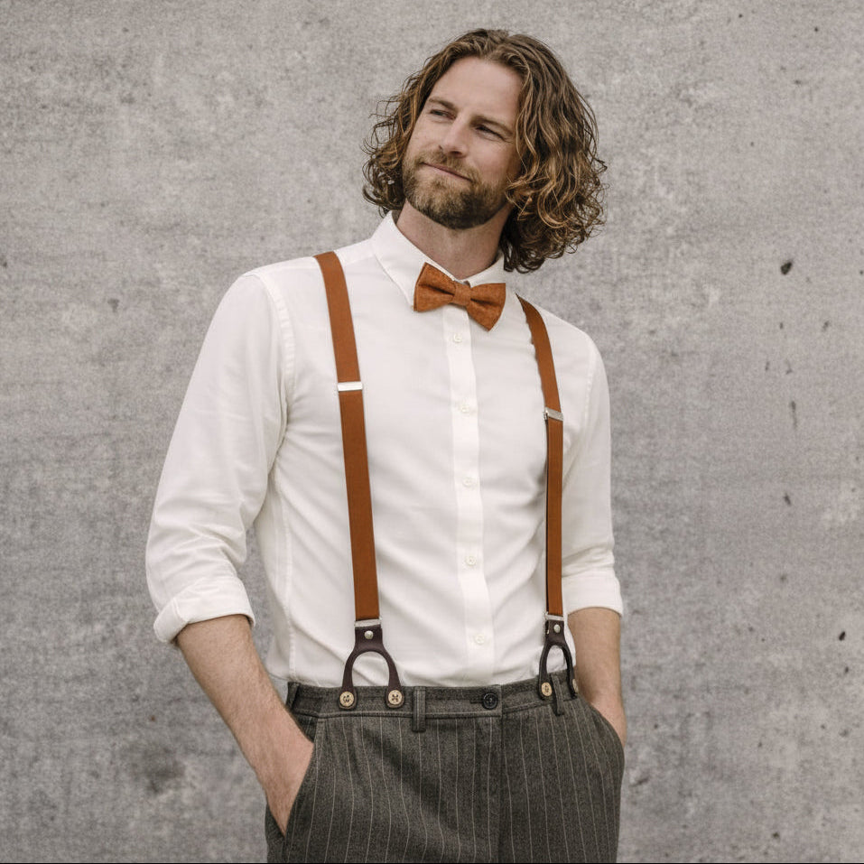 TREGER C19 mit Lederlaschen 25mm Hosenträger Atelier Treger 