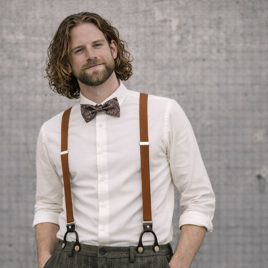 TREGER C19 mit Lederlaschen 25mm Hosenträger Atelier Treger 