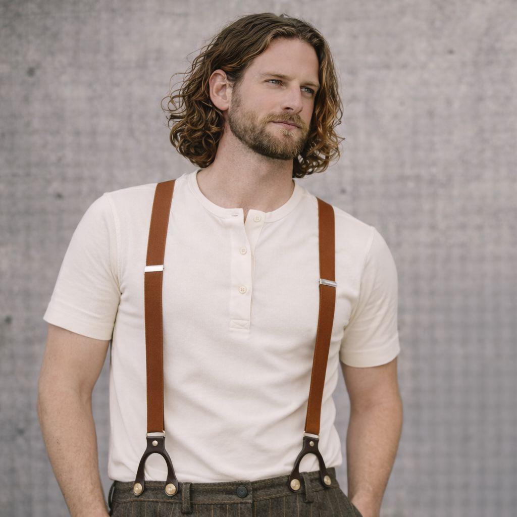 TREGER C19 mit Lederlaschen 25mm Hosenträger Atelier Treger 